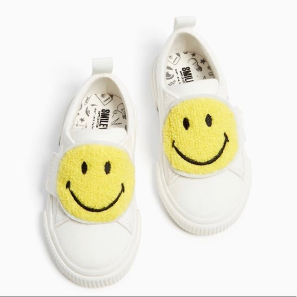 sneakers with smiley face